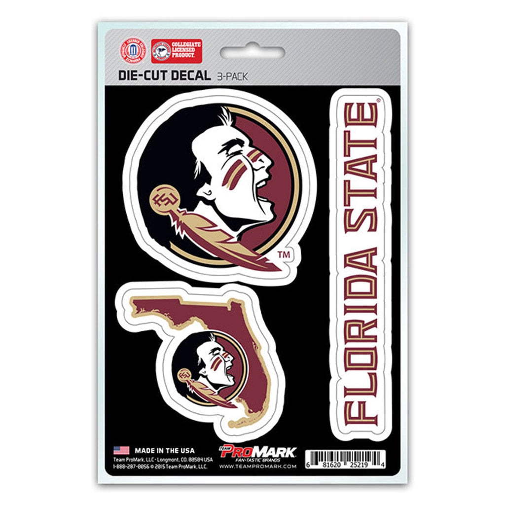 Decal Die Cut Teams 3 Pack Florida State Seminoles Decal Die Cut Team 3 Pack 681620252194