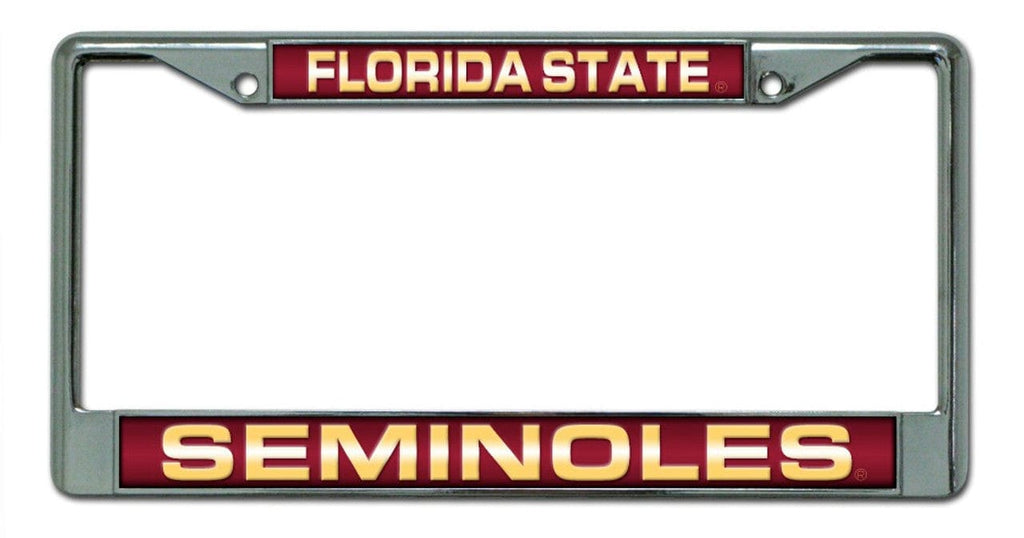 License Frame Chrome Florida State Seminoles License Plate Frame Laser Cut Chrome 094746403782