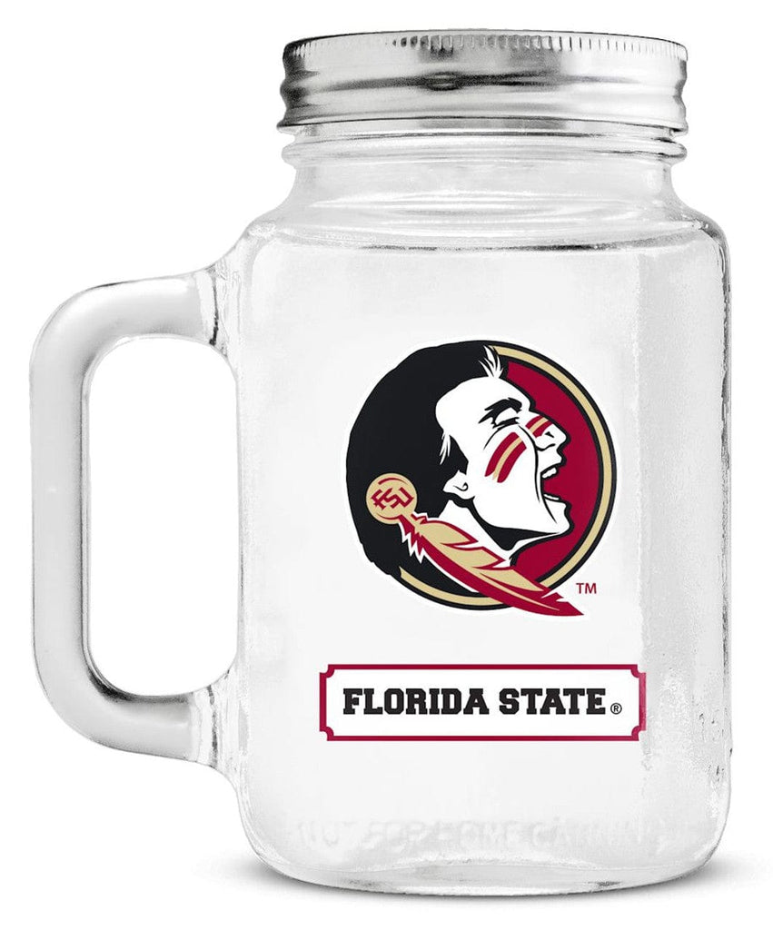 Drink Glass Mason 20 Florida State Seminoles Mason Jar Glass With Lid 094131019048