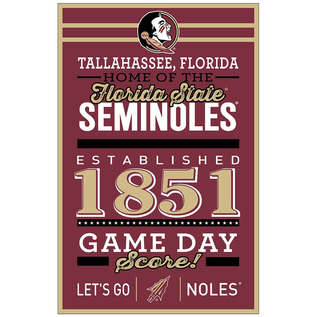 Sign 11x17 Established Home Florida State Seminoles Sign 11x17 Wood Established Design 032085499233