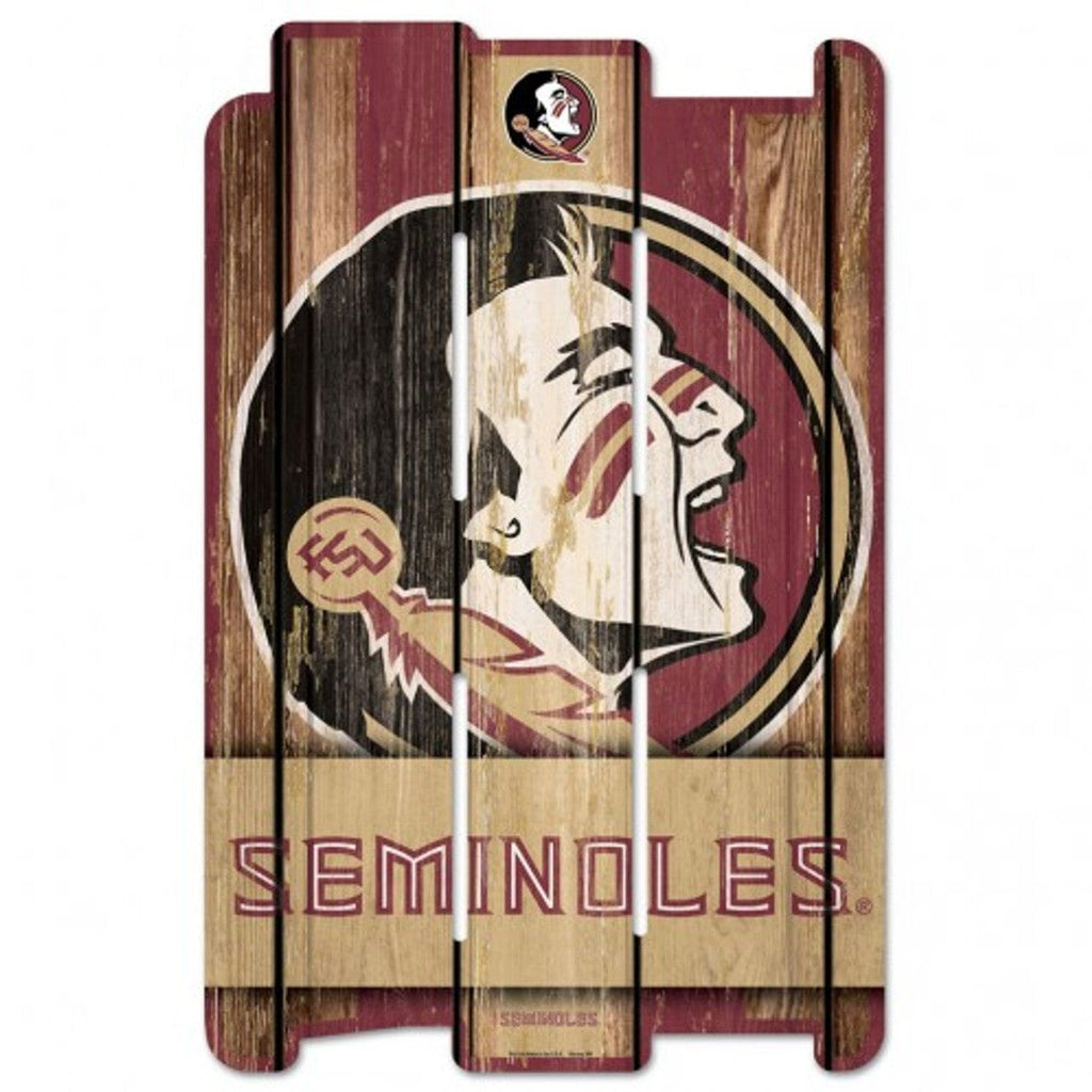 Sign 11x17 Fence Florida State Seminoles Sign 11x17 Wood Fence Style 032085037954