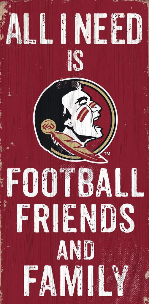 Sign 6x12 Friends and Family Florida State Seminoles Sign Wood 6x12 Football Friends and Family Design Color - Special Order 878460174254