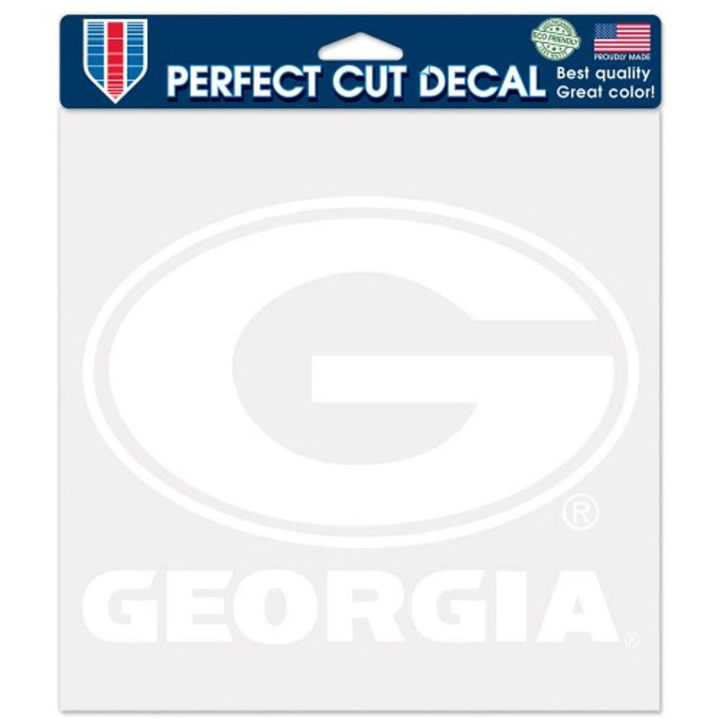 Decal 8x8 Perfect Cut White Georgia Bulldogs Decal 8x8 Perfect Cut White 032085031396