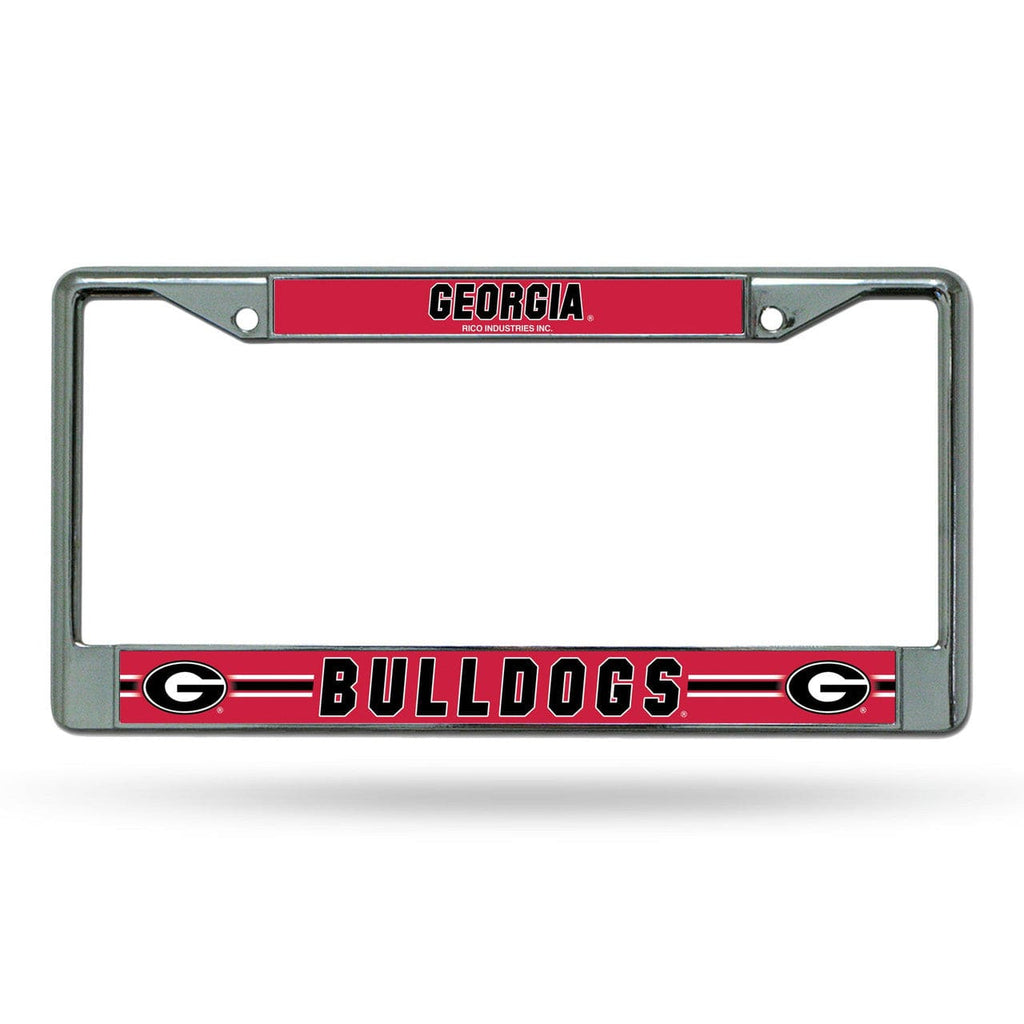 License Frame Chrome Georgia Bulldogs License Plate Frame Chrome Printed Insert 611407026281