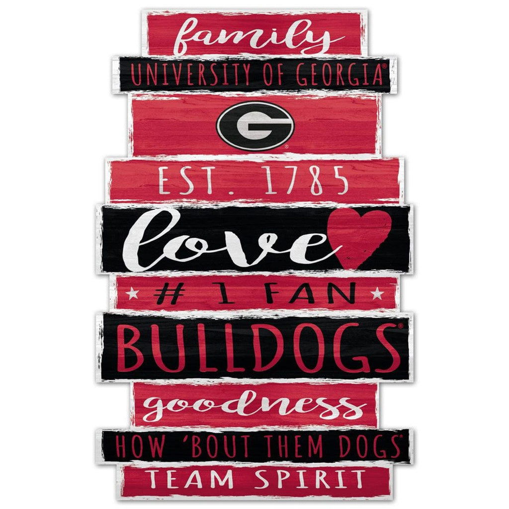 Sign 11x17 Established Home Georgia Bulldogs Sign 11x17 Wood Family Word Design 032085610539