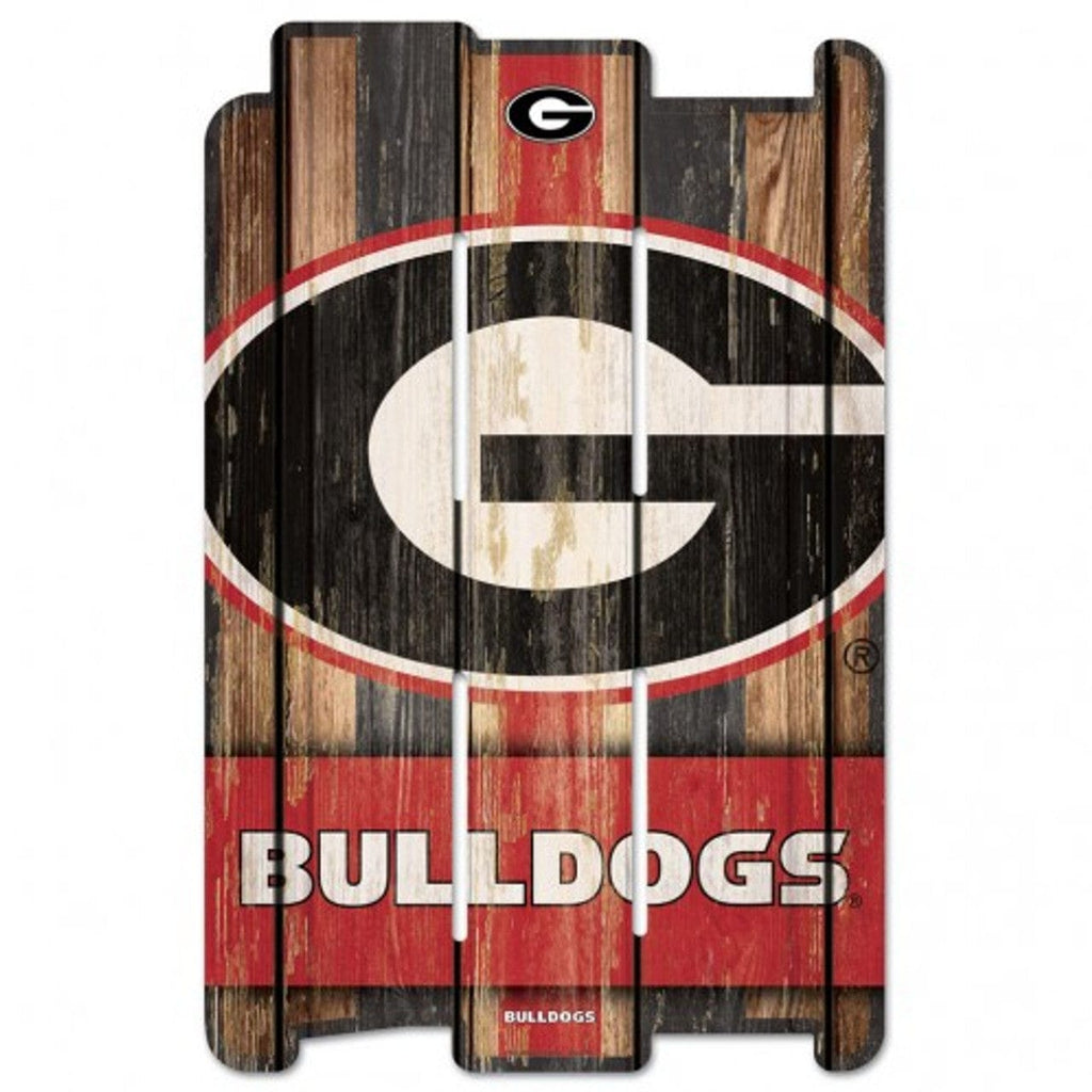 Sign 11x17 Fence Georgia Bulldogs Sign 11x17 Wood Fence Style 032085037930