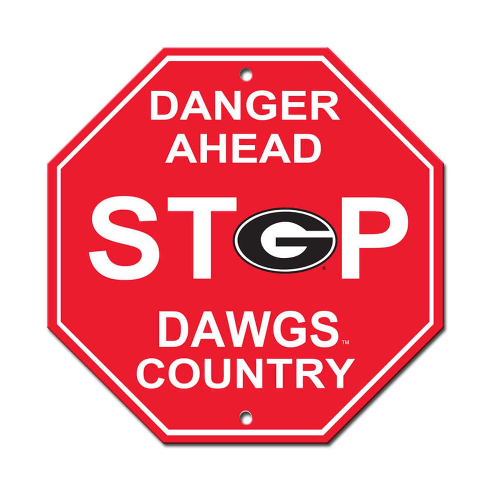 Georgia Bulldogs Georgia Bulldogs Sign 12x12 Plastic Stop Style CO 023245505215