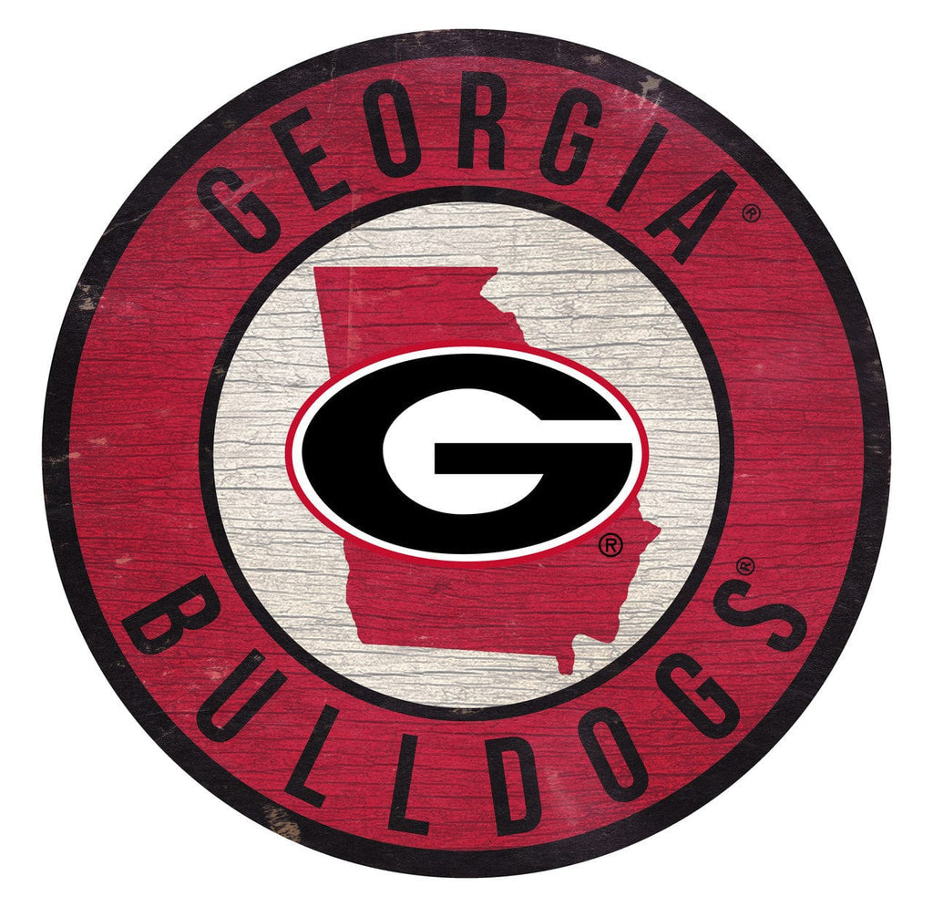 Sign 12 Round State Design Georgia Bulldogs Sign Wood 12 Inch Round State Design 878460201578