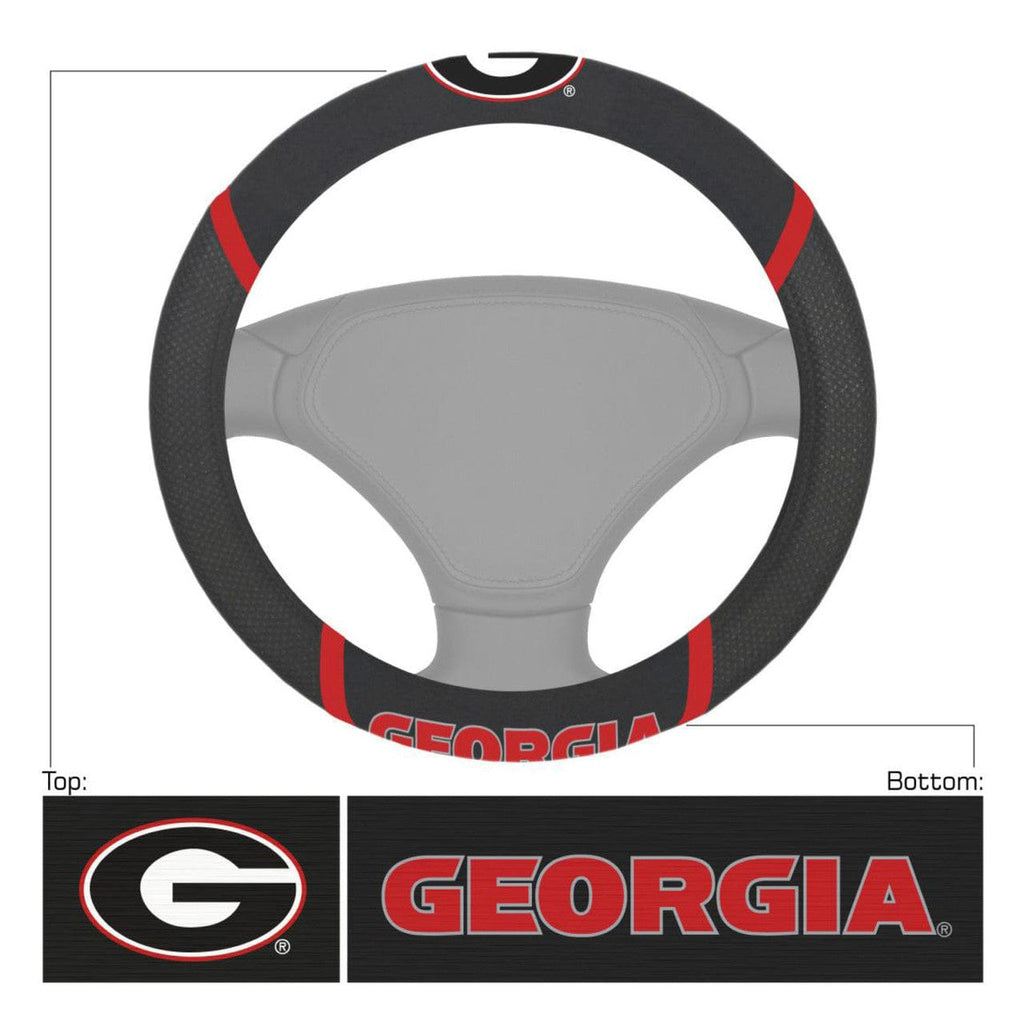 Steering Wheel Covers Mesh Georgia Bulldogs Steering Wheel Cover Mesh/Stitched 842989048136