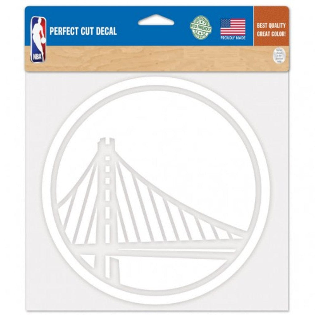 Decal 8x8 Perfect Cut White Golden State Warriors Decal 8x8 Die Cut White 032085297341