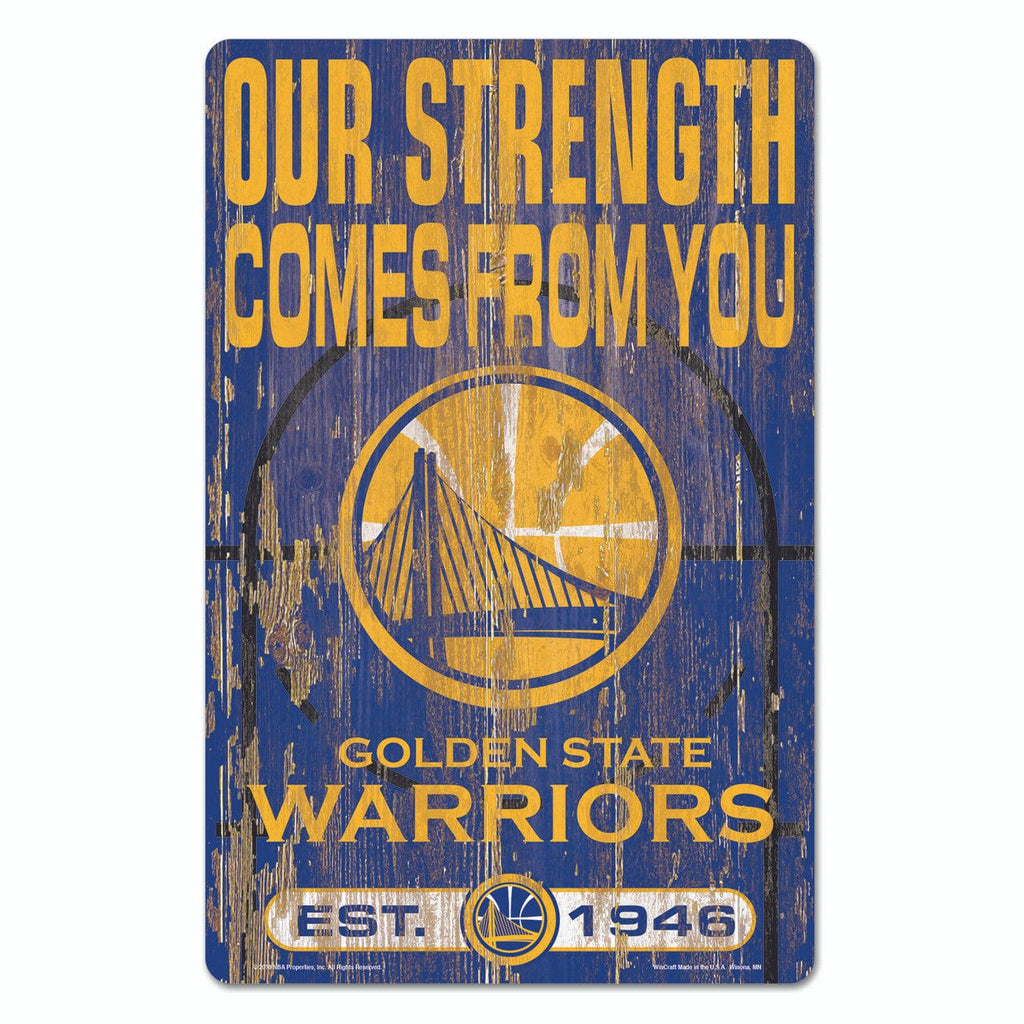 Sign 11x17 Slogan Golden State Warriors Sign 11x17 Wood Slogan Design 032085725196