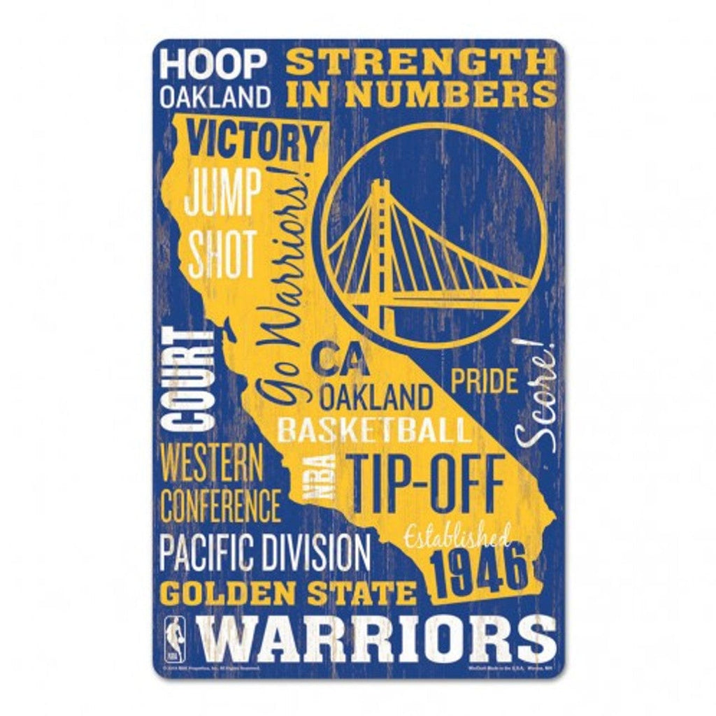 Sign 11x17 Established Home Golden State Warriors Sign 11x17 Wood Wordage Design 032085574978