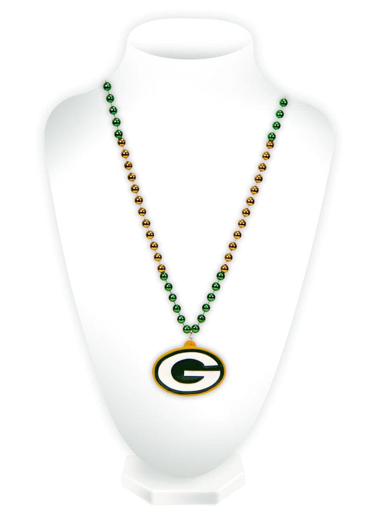 Jewelry Neck Beads Mdln Mardi G Green Bay Packers Beads with Medallion Mardi Gras Style 094746650032