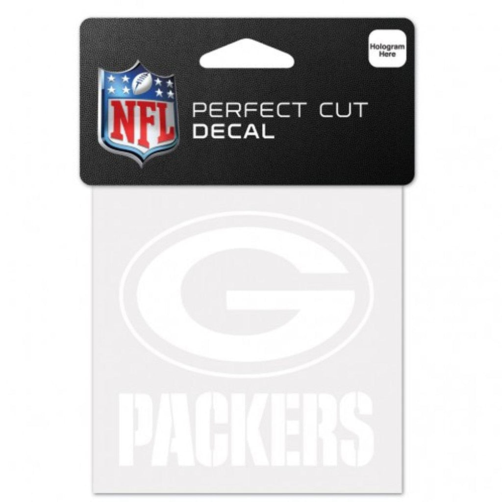 Decal 4x4 Perfect Cut White Green Bay Packers Decal 4x4 Perfect Cut White 032085231987