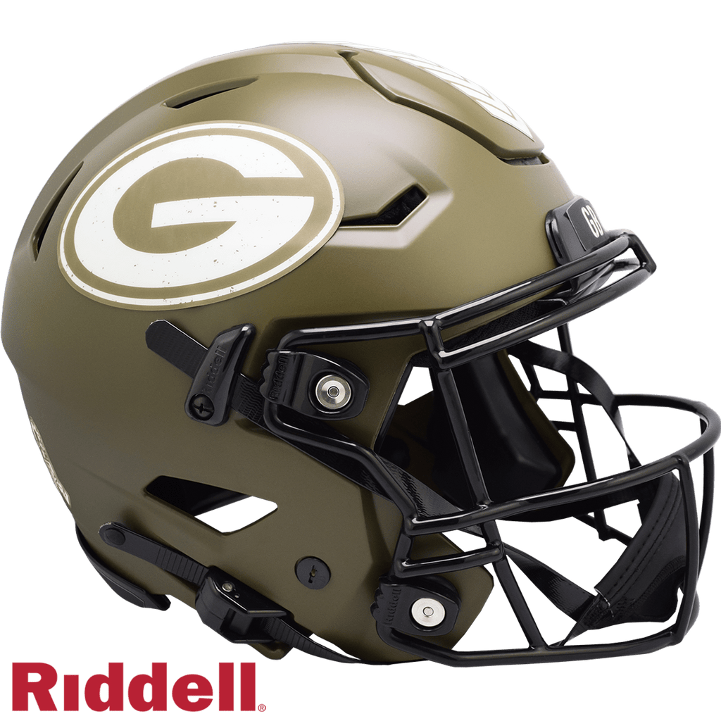 Salute to Service Helmets Green Bay Packers Helmet Riddell Authentic Full Size SpeedFlex Style Salute To Service 095855631806