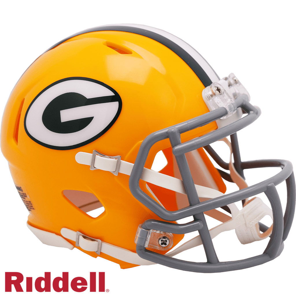 Throwback Speed Helmets Green Bay Packers Helmet Riddell Replica Mini Speed Style 1961-1979 T/B 095855636245