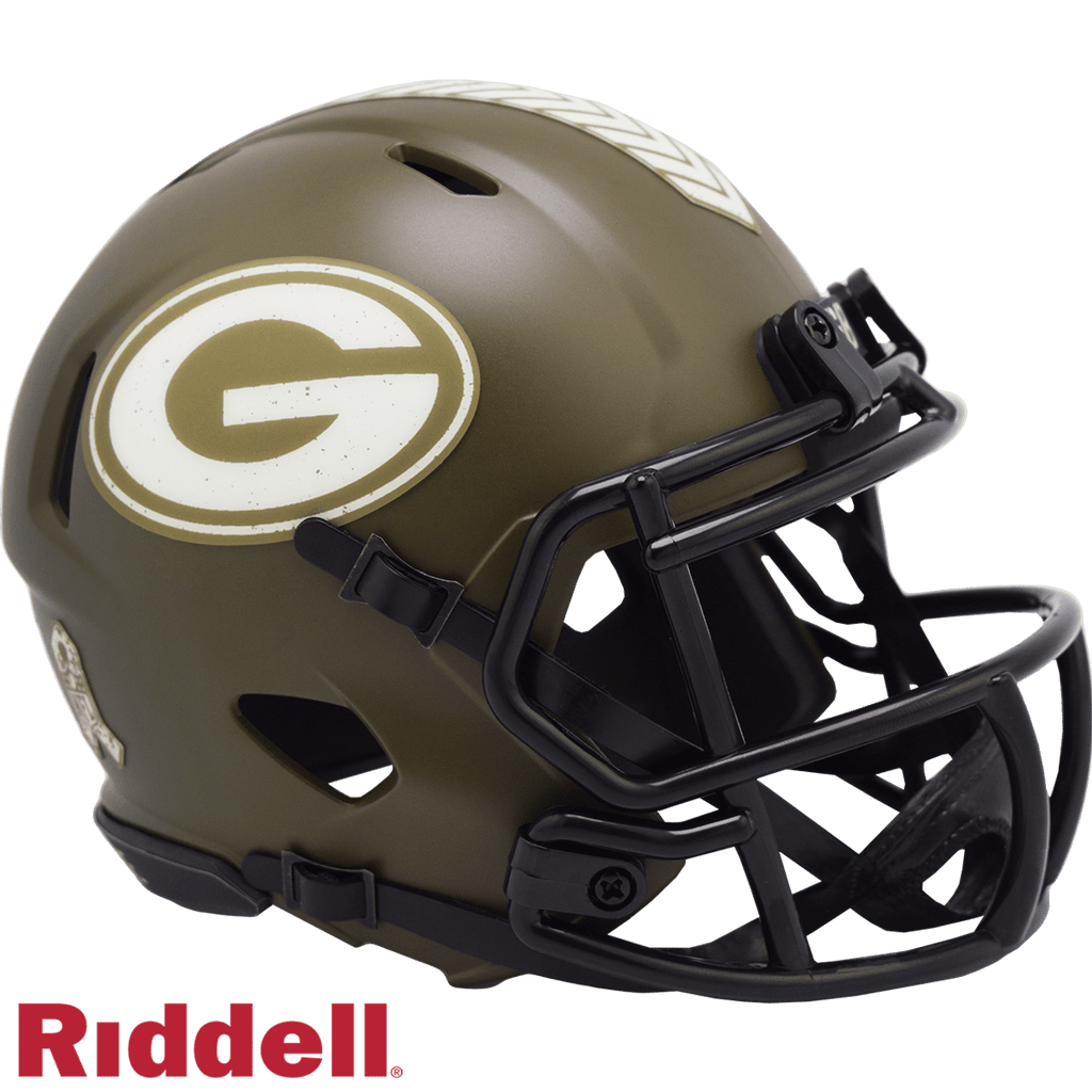 Salute to Service Helmets Green Bay Packers Helmet Riddell Replica Mini Speed Style Salute To Service 095855633756