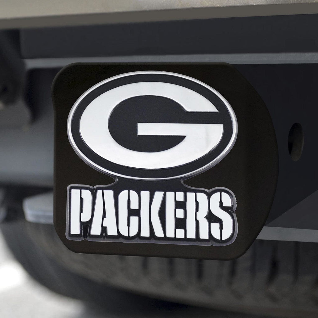 Auto Hitch Covers Green Bay Packers Hitch Cover Chrome Emblem on Black - Special Order 842281115253