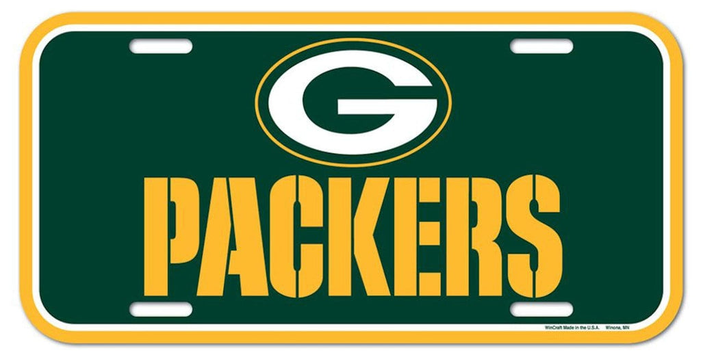 License Plate Plastic Green Bay Packers License Plate 032085837011