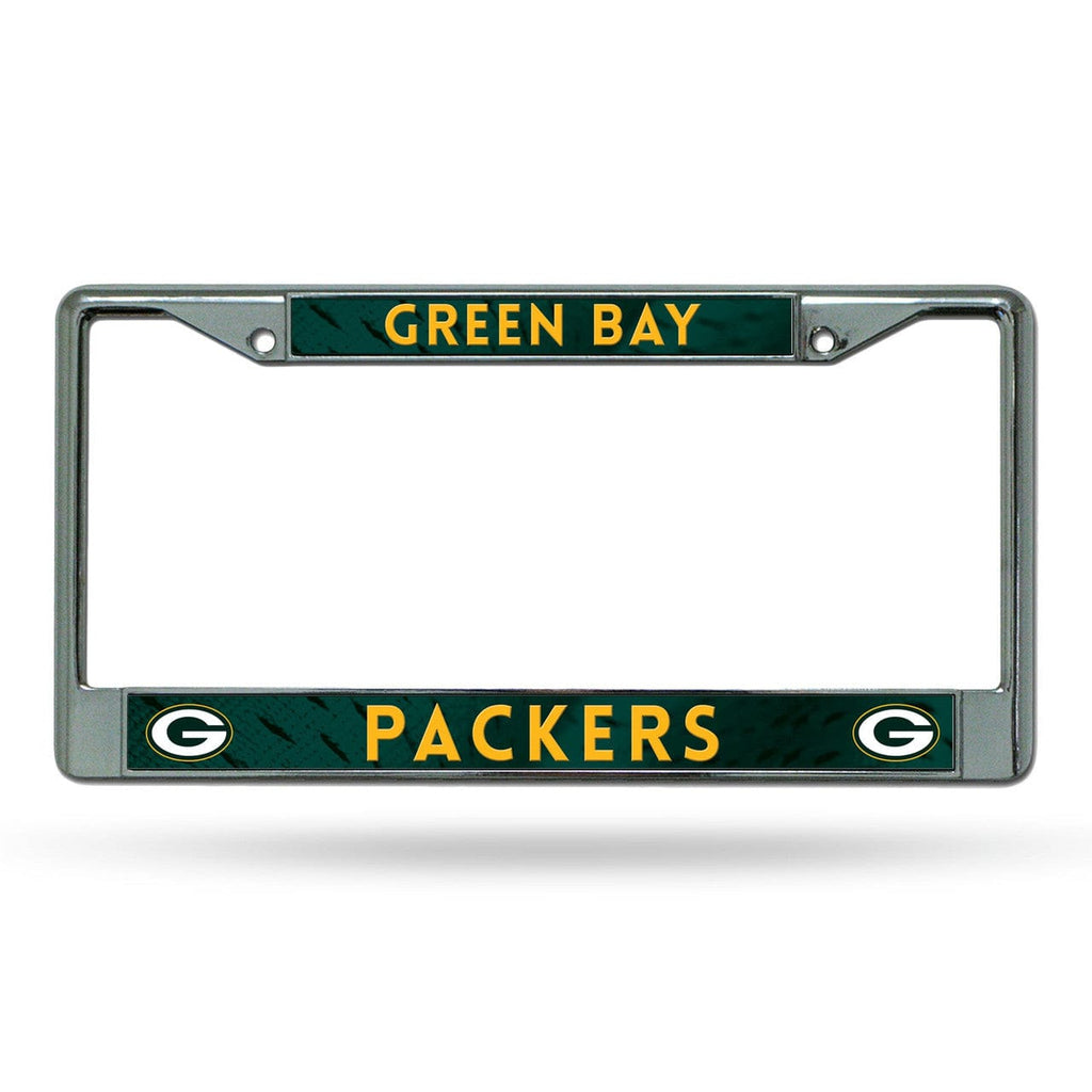 License Frame Chrome Green Bay Packers License Plate Frame Chrome Printed Insert 611407026564