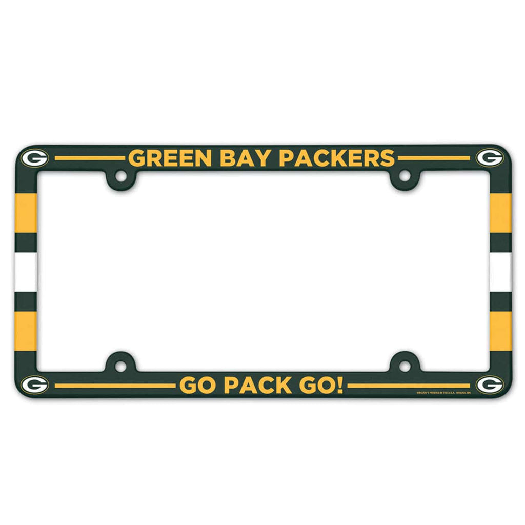 License Frame Plastic Green Bay Packers License Plate Frame Plastic Full Color Style 032085913418