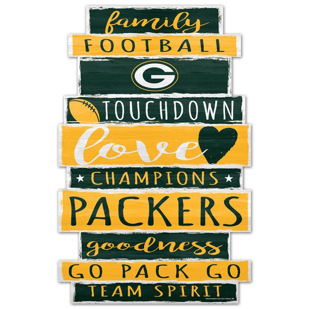 Sign 11x17 Established Home Green Bay Packers Sign 11x17 Wood Wordage Design 032085618337