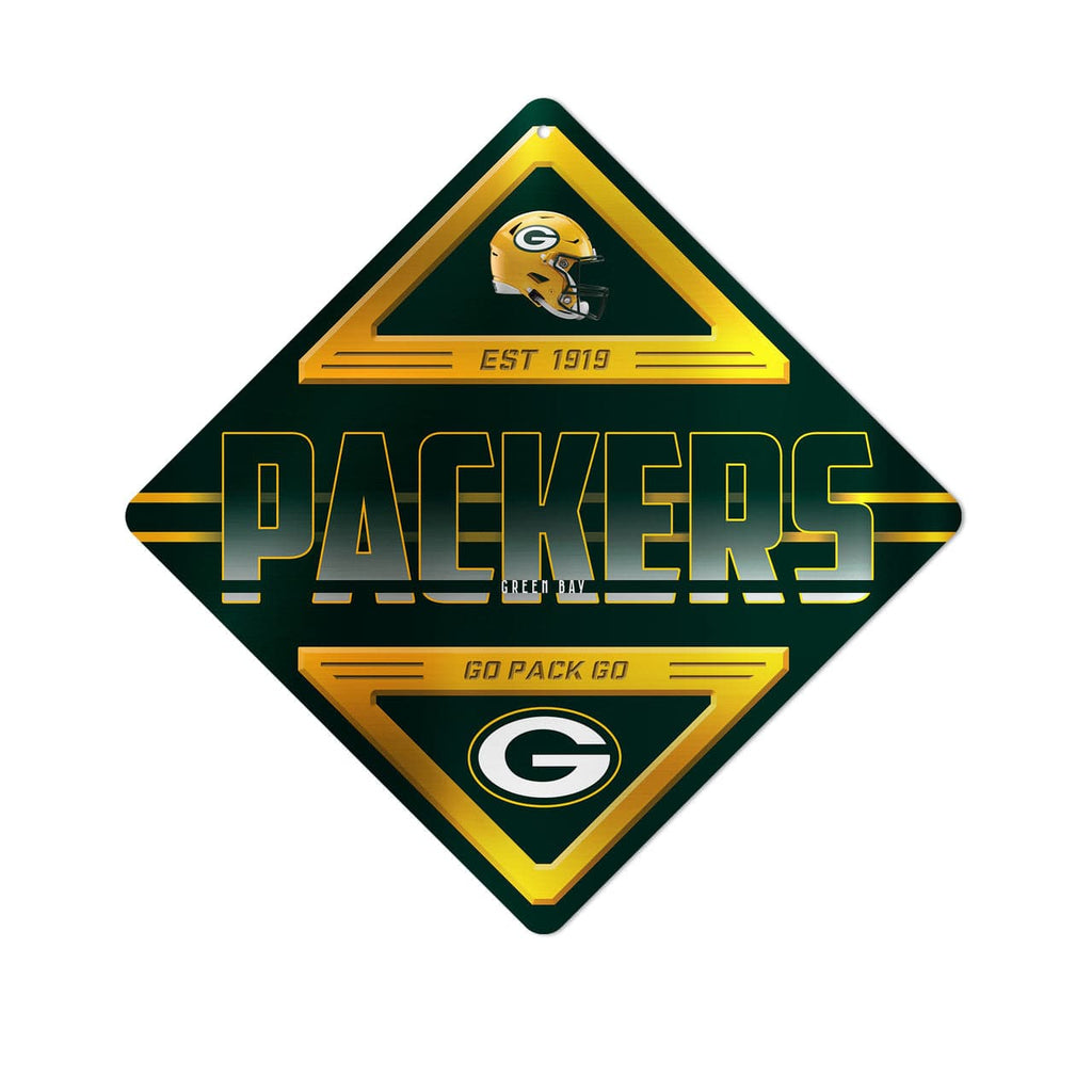 Sign 12x12 Metal Green Bay Packers Sign Metal Diamond Shape 611407462423