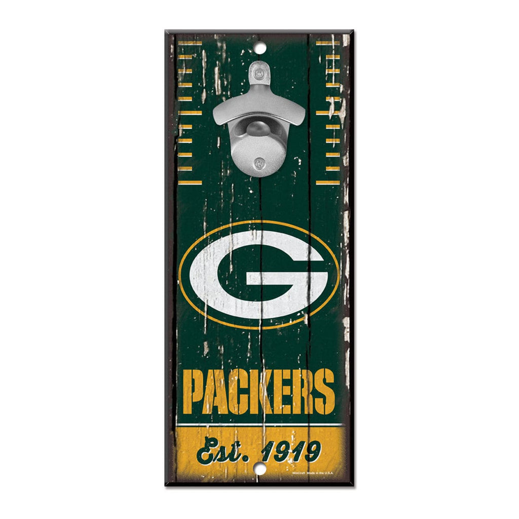 Sign 5x11 Bottle Opener Green Bay Packers Sign Wood 5x11 Bottle Opener 032085592088