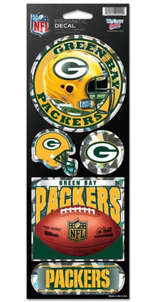 Decal 4x11 Die Cut Prismatic Green Bay Packers Stickers Prismatic 032085899316