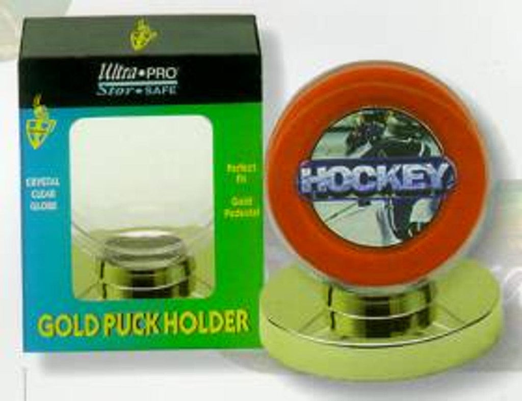 Display Cases Hockey Puck Holder - Gold Base 074427811532