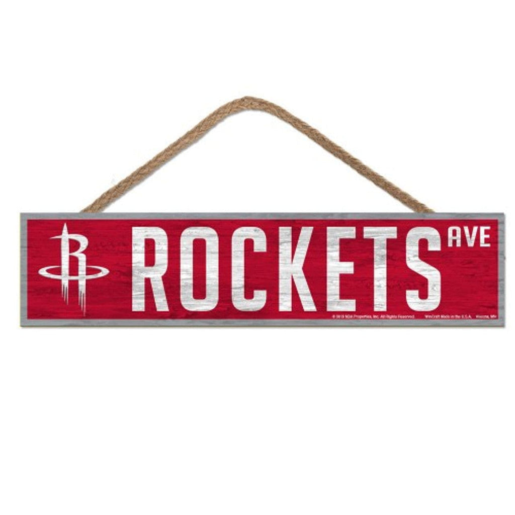Sign 4x17 Avenue Houston Rockets Sign 4x17 Wood Avenue Design - Special Order 194166047549