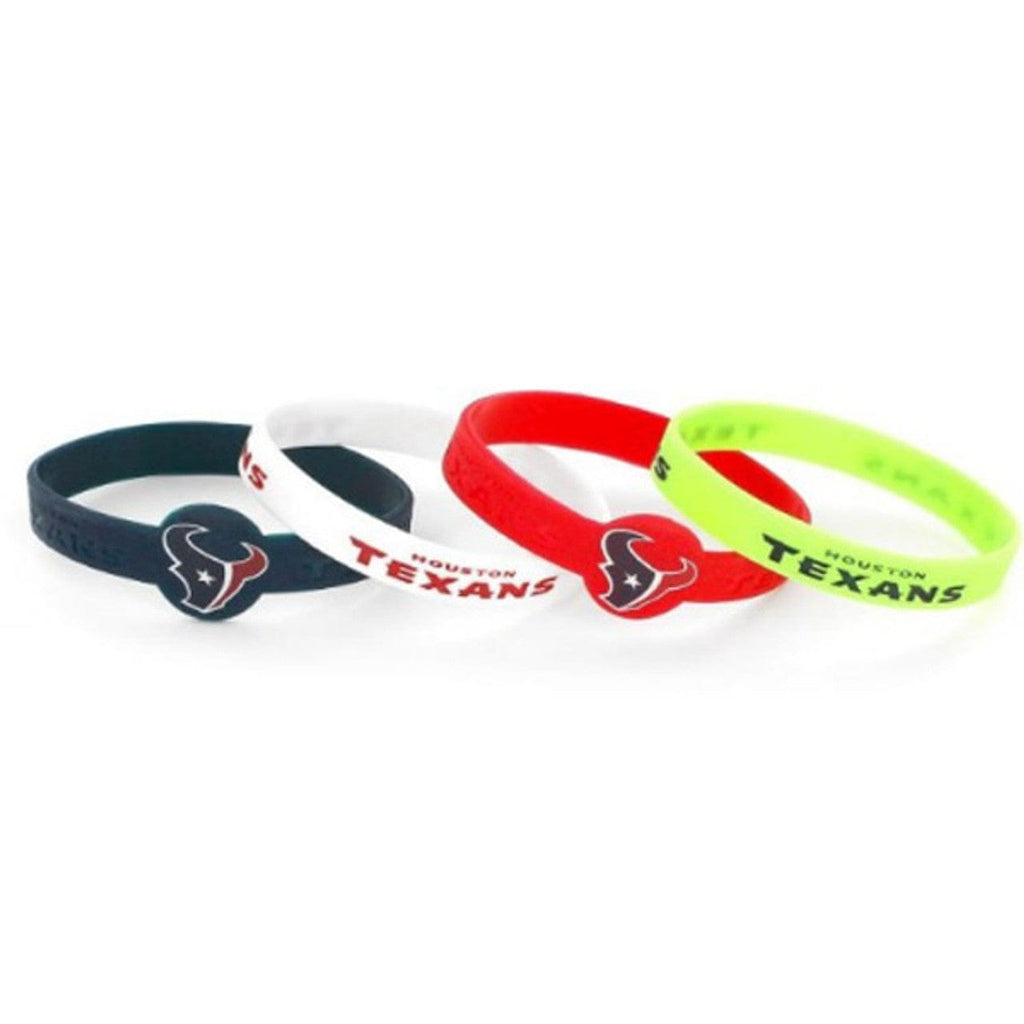 Jewelry Bracelets 4 Packs Houston Texans Bracelets 4 Pack Silicone - Special Order 763264352123