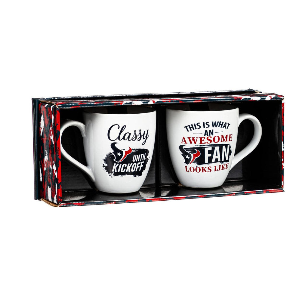 Boxed 17oz 2 Pack Houston Texans Coffee Mug 17oz Ceramic 2 Piece Set with Gift Box 801946095583