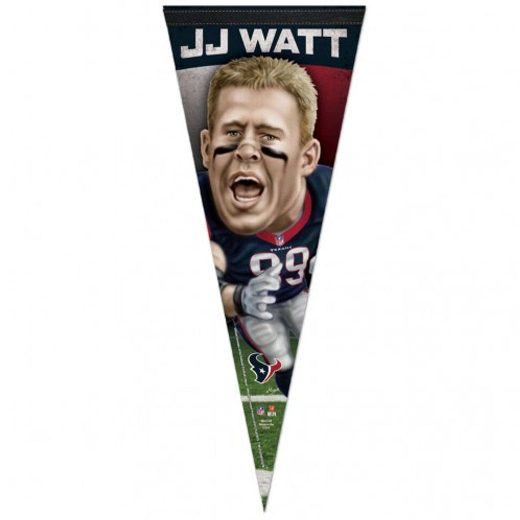 Houston Texans Houston Texans Pennant 12x30 Premium Style J.J. Watt Caricature Design CO 032085154156