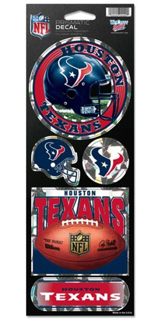 Decal 4x11 Die Cut Prismatic Houston Texans Stickers Prismatic 032085899323