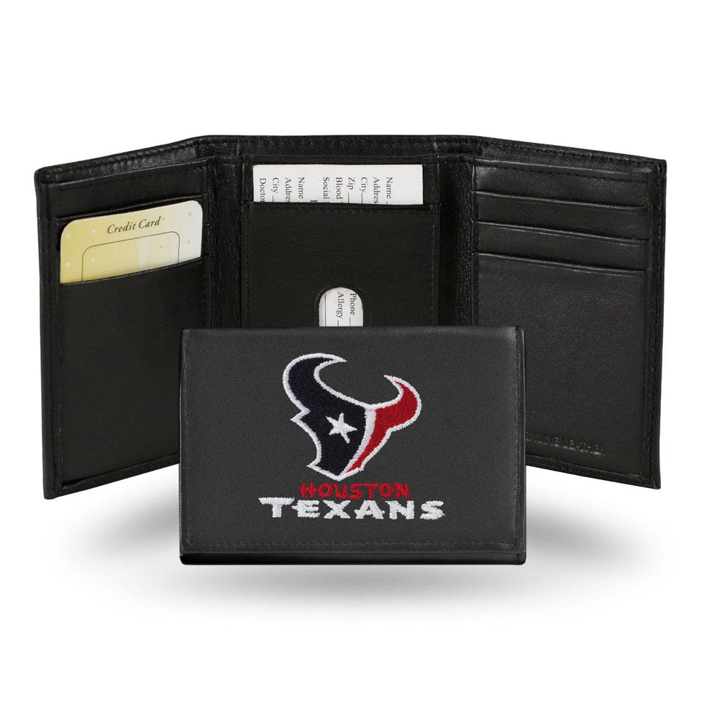 Wallet Leather Trifold Houston Texans Wallet Trifold Leather Embroidered 024994245339