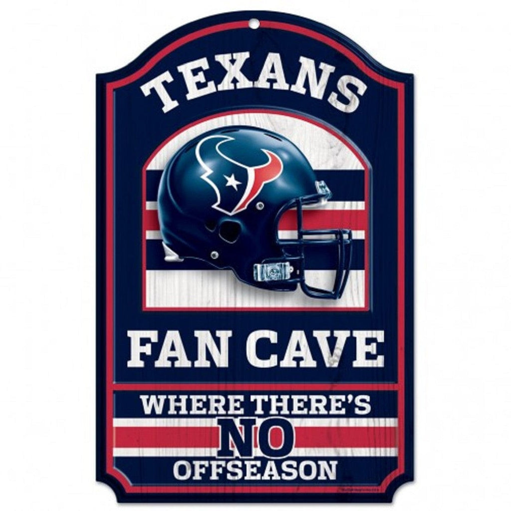 Sign 11x17 Fan Cave Houston Texans Wood Sign - 11"x17" Fan Cave Design 032085054487