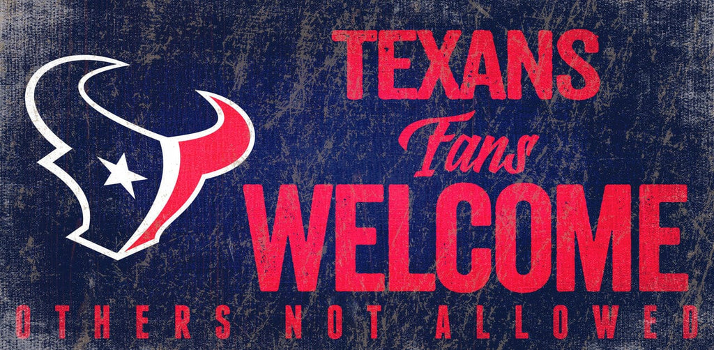Sign 12x6 Fans Welcome Houston Texans Wood Sign Fans Welcome 12x6 878460152634