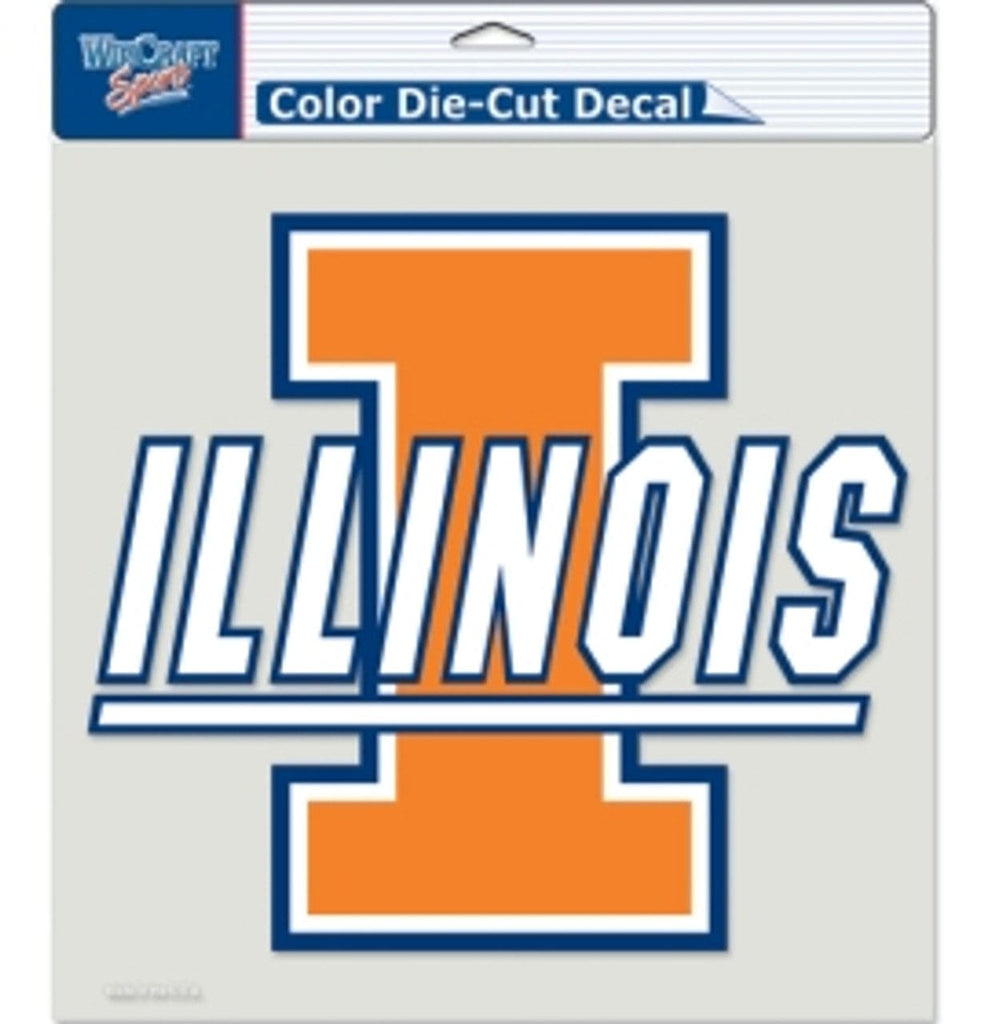 Decal 8x8 Perfect Cut Color Illinois Fighting Illini Decal 8x8 Die Cut Color 032085803009