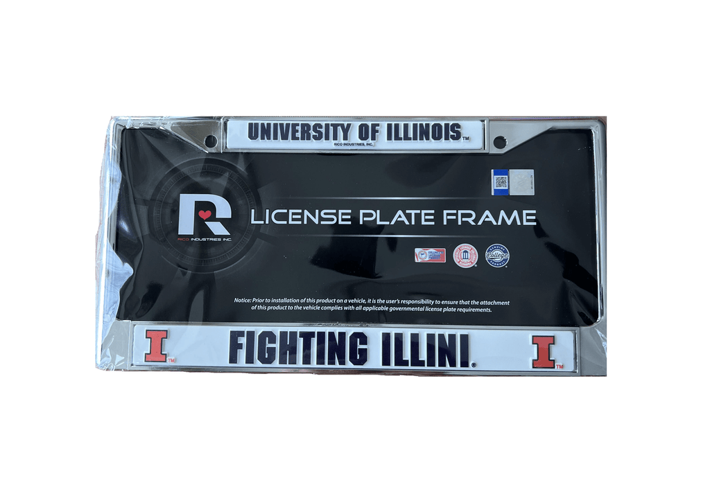 License Frame Chrome Illinois Fighting Illini License Plate Frame Chrome 094746036836