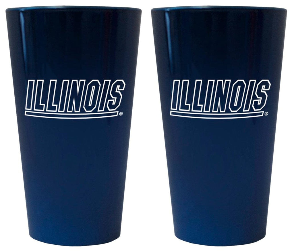 Drink Glass Misc Illinois Fighting Illini Lusterware Pint Glass - Set of 2 842451035893
