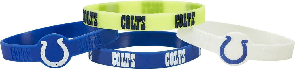 Jewelry Bracelets 4 Packs Indianapolis Colts Bracelets 4 Pack Silicone Alternate Design 763264012317