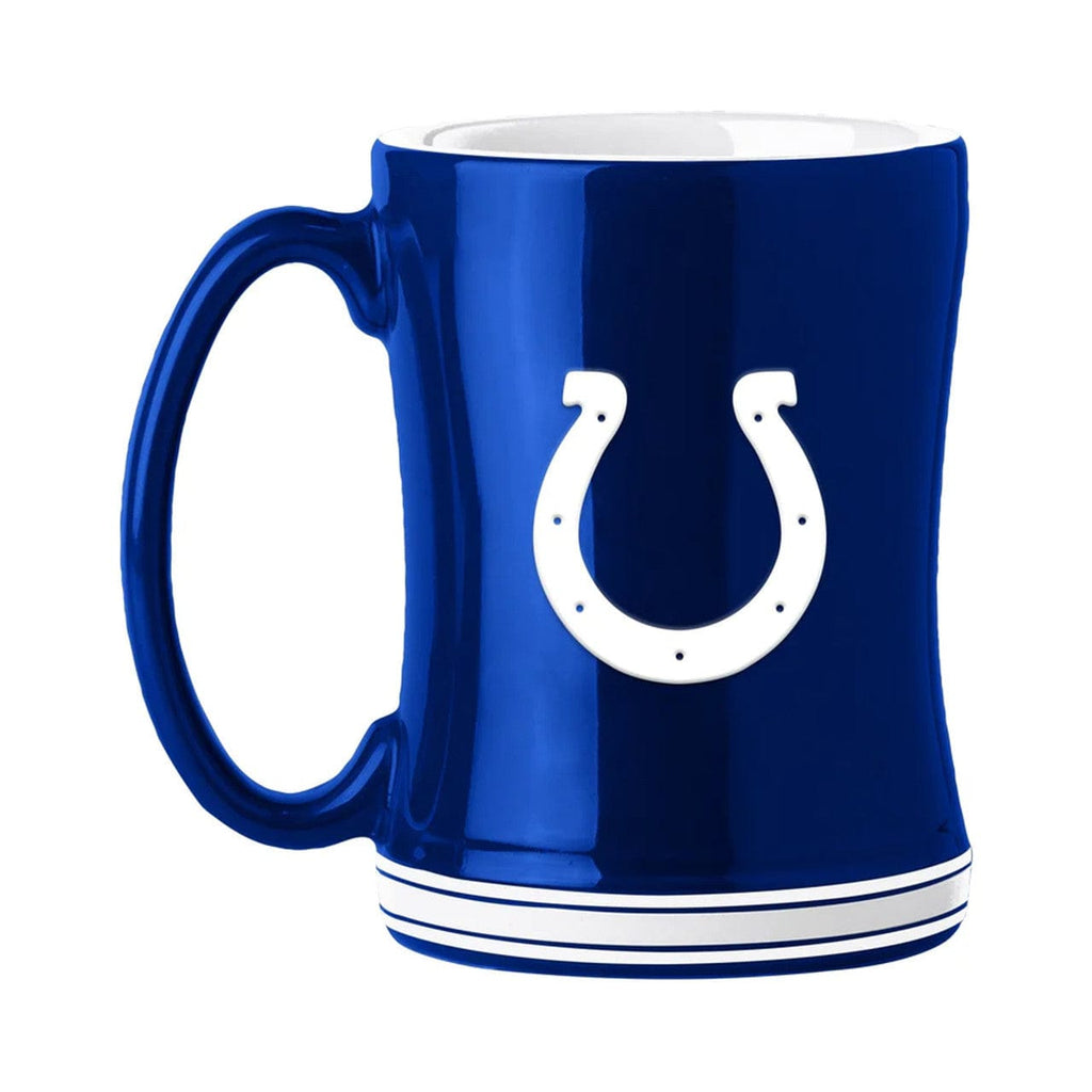 Drink Mug 14 Relief Indianapolis Colts Coffee Mug 14oz Sculpted Relief Team Color 806293862802