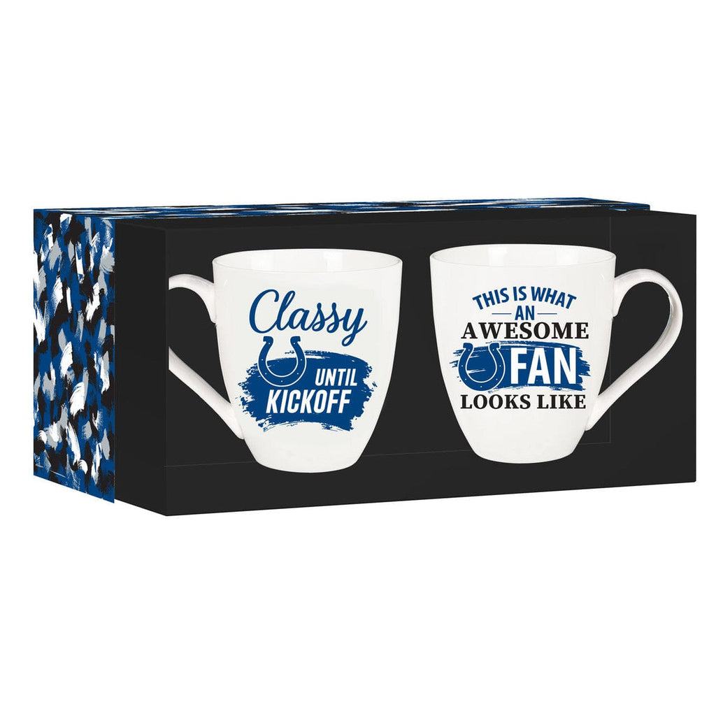 Boxed 17oz 2 Pack Indianapolis Colts Coffee Mug 17oz Ceramic 2 Piece Set with Gift Box 801946485193