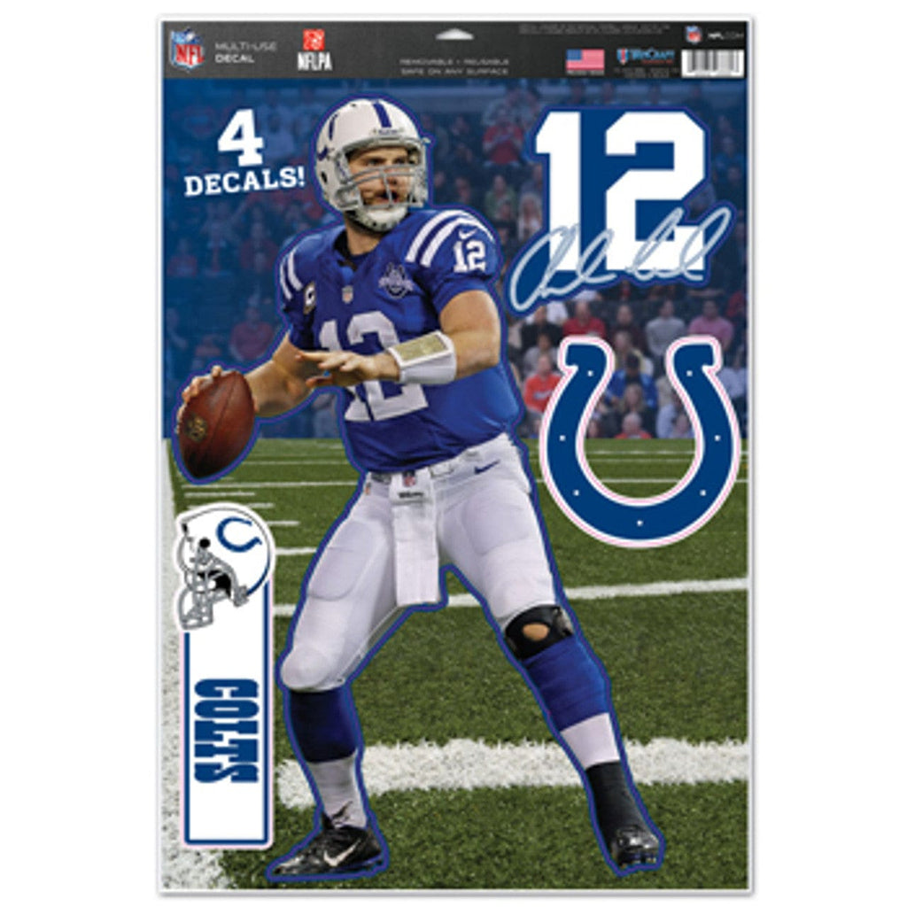 Indianapolis Colts Indianapolis Colts Decal 11x17 Multi Use Andrew Luck Design Cut to Logo 4 Piece CO 032085293084