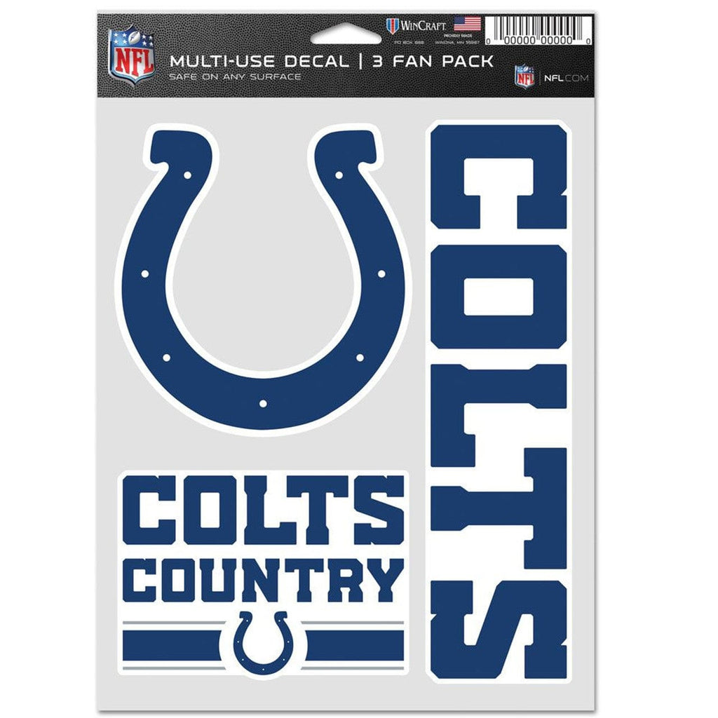 Fan Pack Decals Indianapolis Colts Decal Multi Use Fan 3 Pack 194166077911