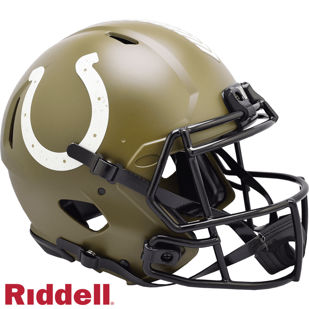 Salute to Service Helmets Indianapolis Colts Helmet Riddell Authentic Full Size Speed Style Salute To Service 095855632377