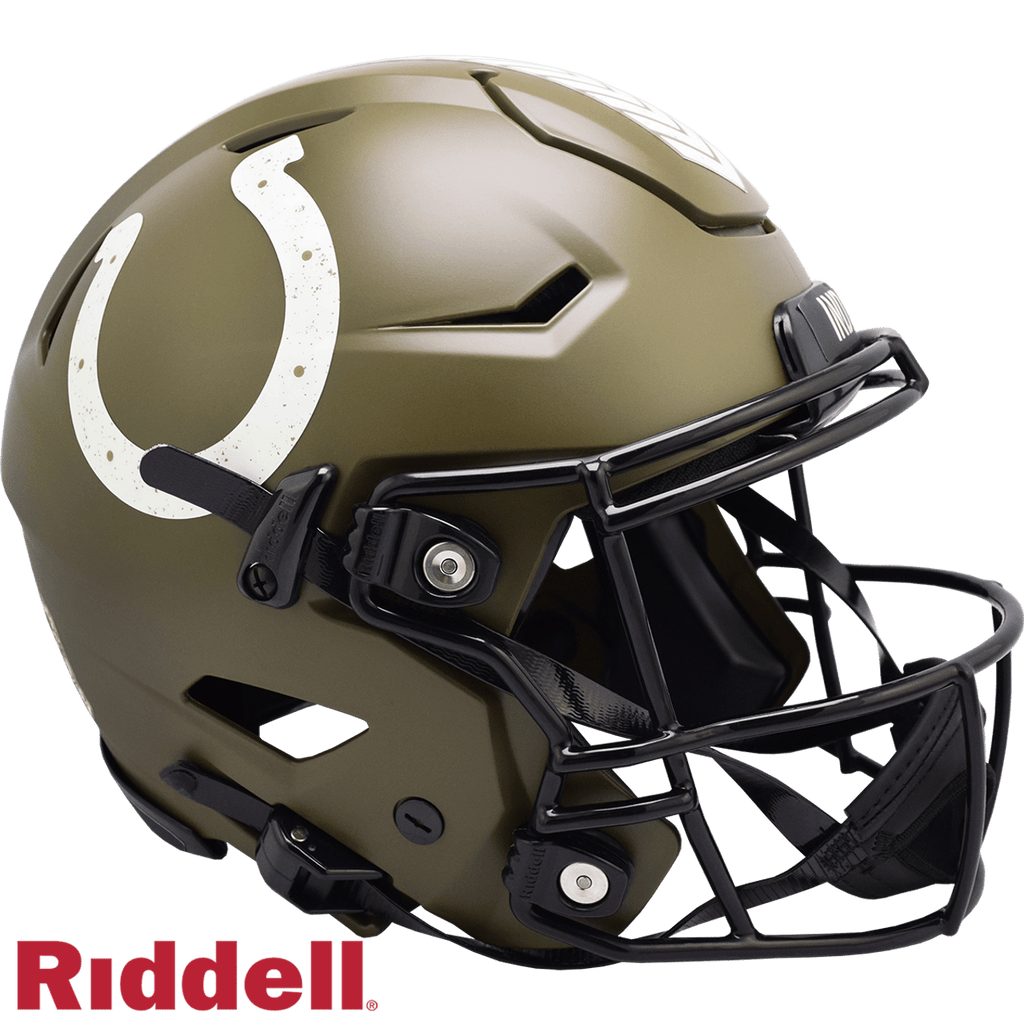 Salute to Service Helmets Indianapolis Colts Helmet Riddell Authentic Full Size SpeedFlex Style Salute To Service 095855631714