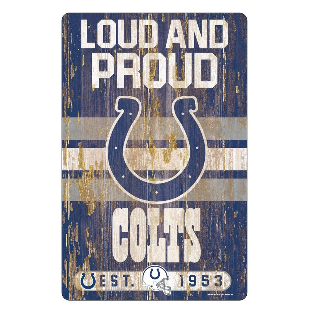 Sign 11x17 Slogan Indianapolis Colts Sign 11x17 Wood Slogan Design 032085618566