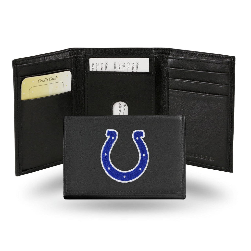 Wallet Leather Trifold Indianapolis Colts Wallet Trifold Leather Embroidered 024994245117